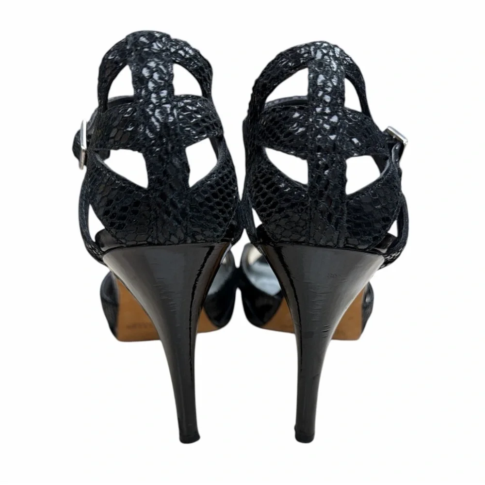 White House Black Market Black Strappy High Heels